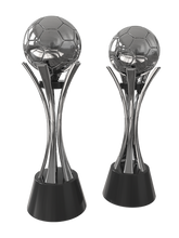 TROFEU DE METAL ESTILO MUNDIAL COM BASE MDF 60 CM