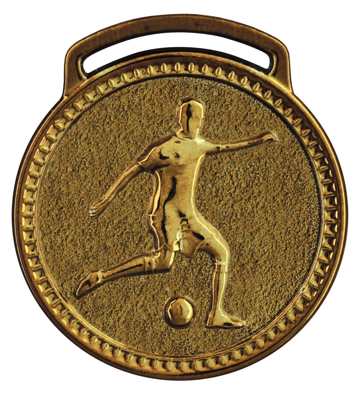 Medalha de bronze vitória futebol 50002 5,0 cm com fita azul