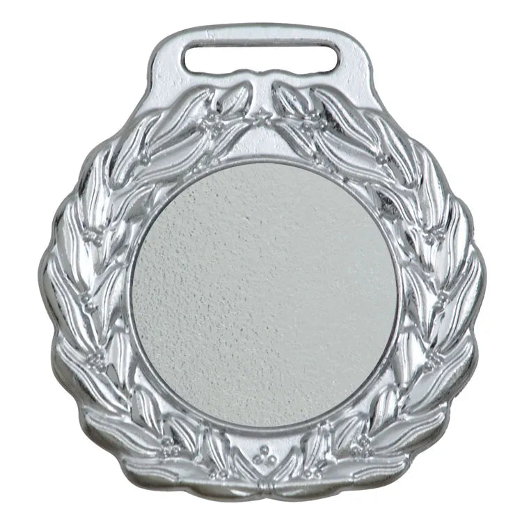 Medalha prata vitoria 60000 6,0 cm com fita azul