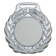 Medalha prata vitoria 60000 6,0 cm com fita azul