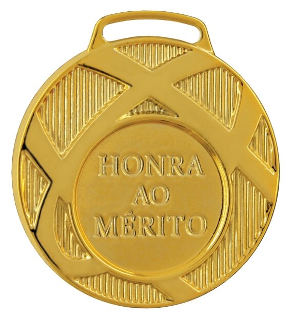 Medalha ouro vitória 60001 6,0 cm com fita azul