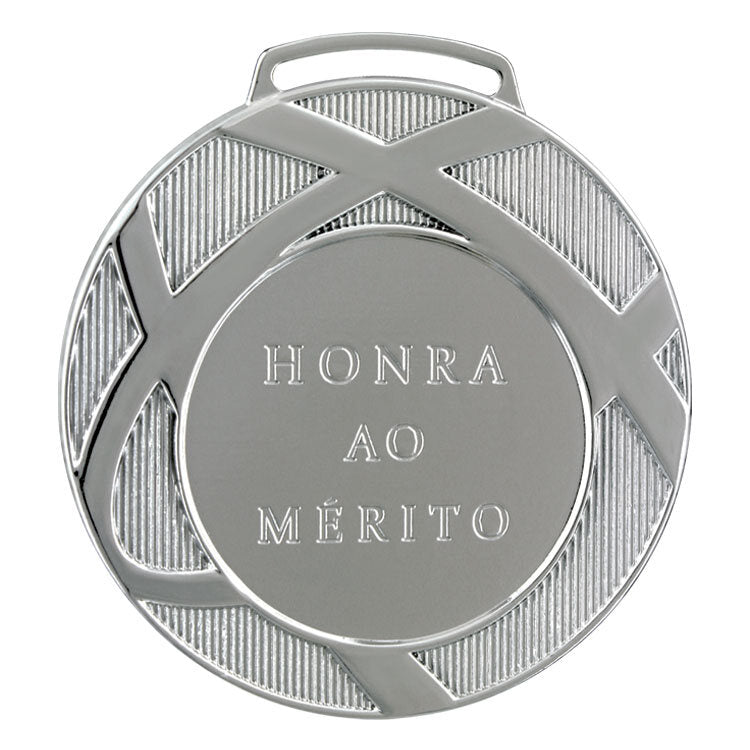 Medalha de prata vitória 80001 8,0 cm com fita azul