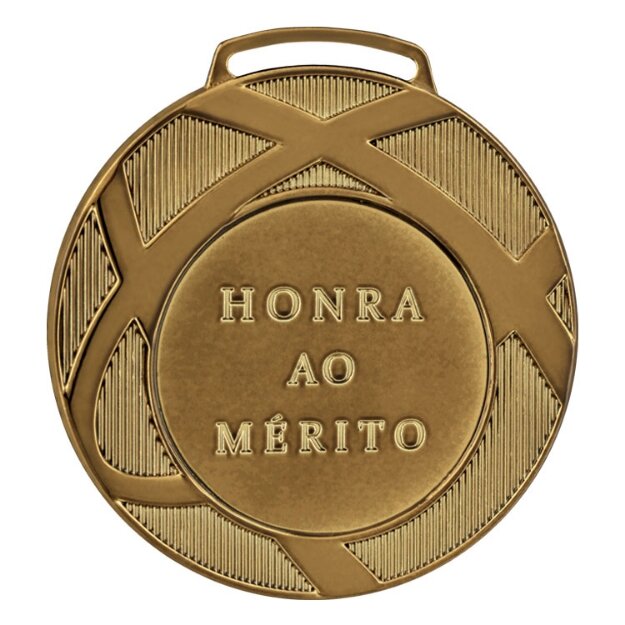 Medalha de bronze vitória 80001 8,0 cm com fita azul