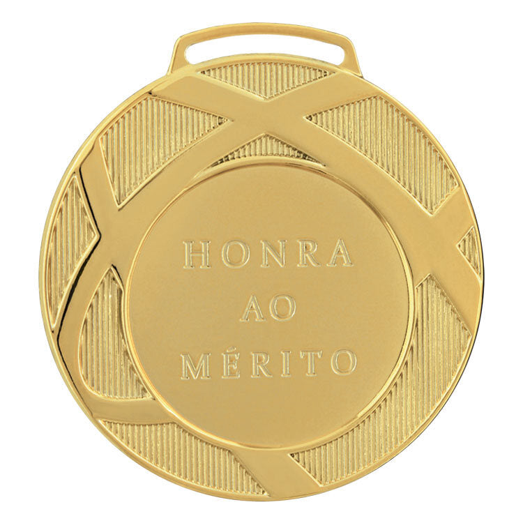 Medalha de ouro vitória 80001 8,0 cm com fita azul