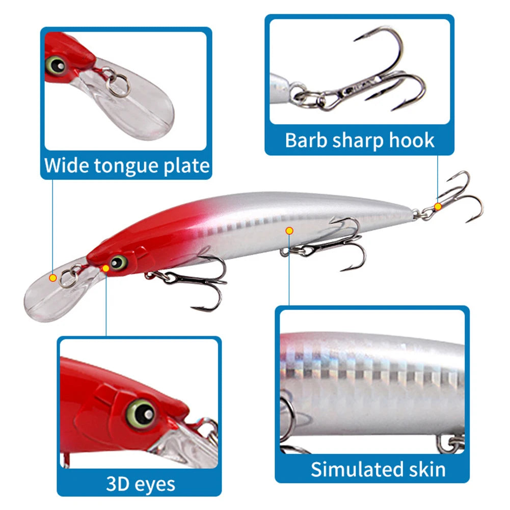 5 pçs 15.2cm 36g iscas de pesca artificial duro isca afundando wobbler isca de pesca para truta baixo carpa acessórios de pesca