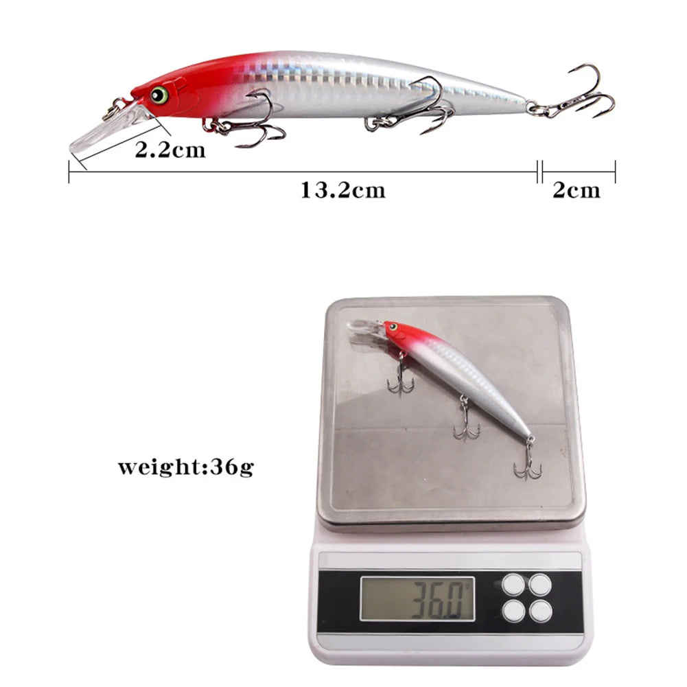 5 pçs 15.2cm 36g iscas de pesca artificial duro isca afundando wobbler isca de pesca para truta baixo carpa acessórios de pesca