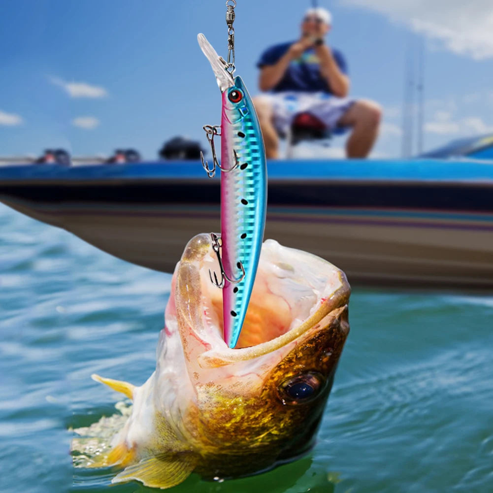 5 pçs 15.2cm 36g iscas de pesca artificial duro isca afundando wobbler isca de pesca para truta baixo carpa acessórios de pesca